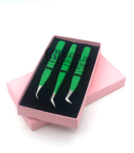 แหนบสำหรับต่อขนตา45องศาสแตนเลสสตีลเคลือบผงขึ้นฉ่ายแบบโลมา - Product Image 1