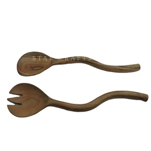 Servidor de ensalada de madera, accesorios de cocina, herramientas para frutas y verduras, vajilla reutilizable hecha a mano, logotipo personalizado, cocina, hogar, restaurante - Product Image 1