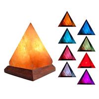 Purificador de aire de cristal Natural del Himalaya con USB, luz múltiple para aliviar el estrés, lámpara de sal, lámpara de sal, piramida usb