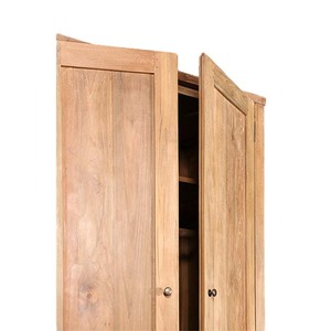 Best Seller Heavy Duty Rack Wooden Wardrobe 2 Doors (Teak) Big Storage Cabinet Clothes Wardrobe Closet Organizer