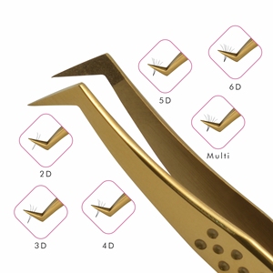 Pincettes pour Extension de cils en or Type L, pinces à épiler à pointe en diamant, pincettes pour Volume et Isolation de cils - Product Image 4