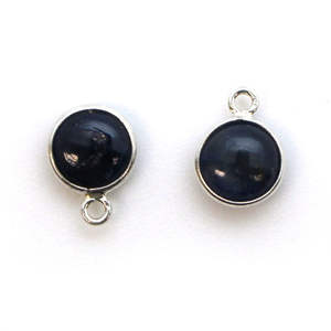 Petit breloque saphir bleu naturel solide en argent Sterling 925 bijoux à bricoler soi-même connecteurs de réglage de lunette fine pour la fabrication de bijoux cadeau - Product Image 1