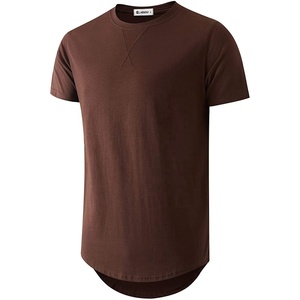 Vente en gros, Logo personnalisé hommes Slim Fit t-shirt 100% coton Long Lind ourlet ras du cou hommes Gym entraînement Singlet t-shirt - Product Image 1
