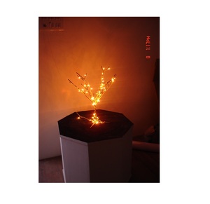 <b>Tree</b> Design Antique Brass Metal Golden with Multi Color <b>Lighting</b> Table Desk Lamp for Bedroom Living Room and Hotels Decorative - Product Image 1