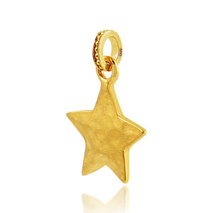 Belle petite étoile plaquée or texture argent sterling 925 accessoires de charmes unis - Product Image 2