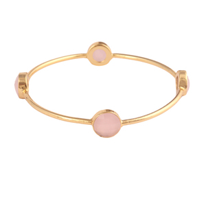 Bracelet à quartz rose en forme de briolette découpée sur mesure, 4 pierres, plaqué or et argent, vente en gros, vêtements pour femmes, vente en gros, vente en gros, - Product Image 3