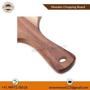 Tabla de cortar de madera de acacia sostenible Tabla de cortar de madera personalizada de alta calidad con mango para el hogar y el restaurante - Product Image 3