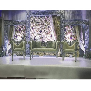 Decoración de Escenario Plateado para Recepción de Boda, Decoración de Escenario Plateado para Boda Musulmana, Decoración de Escenario Plateado para Boda en Estados Unidos - Product Image 1