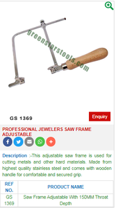 Joyeros profesionales Marco de sierra Ajustable GS 1369 Herramientas de joyería para joyeros - Product Image 2