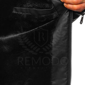 Vestes en cuir pour hommes, coupe slim, hiver, col montant, en cuir de vache, design personnalisé, service OEM, usage décontracté en plein air, vente chaude - Product Image 6