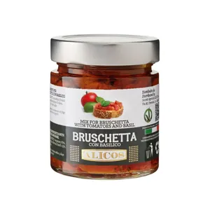 Made In Italy Ready To Eat Jar Food Mix For Bruschetta With Fresh Tomato And Basil Sauces For Seasoning