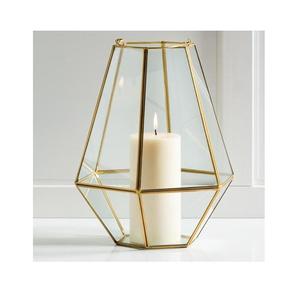 Buena linterna de vela colgante de metal y vidrio con soporte Fabricante y exportador Nuevo diseño Linterna colgante de metal y vidrio - Product Image 2