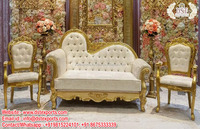 Ensemble de meubles de mariage en velours rouge à dossier haut, canapé et chaises à dossier haut rouges pour mariage, canapé et chaise rouge et or pour scène de mariage, Canada