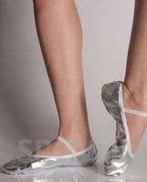 Chaussures de danse ballet en PU synthétique unisexe Chaussures de danse orientale pointues pour femmes Classe de danse Ballet plat doré