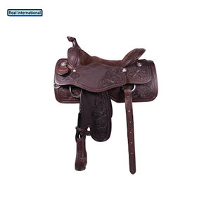 ขายส่งอานม้าหนังแท้คุณภาพเยี่ยม 100% สีน้ำตาล สำหรับขี่ม้าแบบตะวันตกและแข่งม้า ขนาด 13-17 นิ้ว - Product Image 1