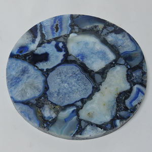 Tapete de vajilla Fundición pagada con piezas de piedra de ágata para mantel de mesa Tapete de piedra de ágata posavasos de té pagado - Product Image 5