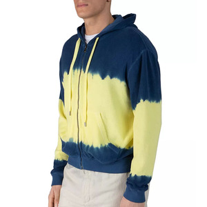 Sweat-shirts à capuche noirs personnalisés, style tie-dye froissé, avec deux couleurs attrayantes pour hommes - Product Image 4