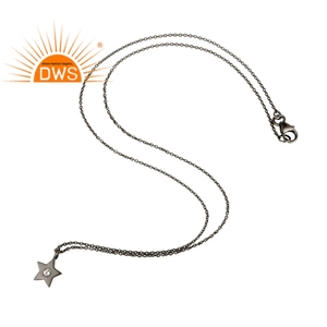 จี้พลอยไวท์โทแพซทรงดาว เทรนดี้ ชุบโรเดียม เงินแท้ 925 สร้อยคอผู้หญิง - Product Image 3