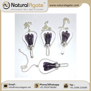 Achetez des pendules en améthyste en forme d'ange |   Pendules d'ange en améthyste - Product Image 2