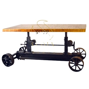 Table de restaurant au design moderne fabriqué à la main par un designer indien Mobilier industriel en bois massif Salle à manger Cuisine Hôtel Salon - Product Image 2