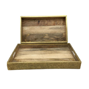 Plateau de service islamique en bois et en métal pour le plateau de nourriture d'ustensiles de cuisine d'hôtel de restaurant à des prix raisonnables - Product Image 6