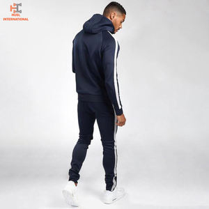 Personalizable 100% algodón poliéster hombres con capucha Jogging chándal transpirable superior cremallera de talla grande para la temporada de invierno - Product Image 4