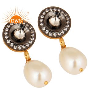 Boucles d'oreilles en cristal pour femmes, boucles en pierre précieuse, plaqué or 925, argent, Style victorien, création de bijoux - Product Image 2