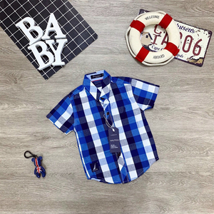 Chemise à manches courtes pour enfants, garçons, à carreaux, automne, - Product Image 4