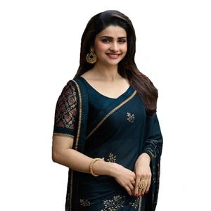 Surat femmes adultes lavable nettoyage à sec Inde et Pakistan soutien impression à la main 4587 Saree / Sari / Shari conceptions modernes Multi couleur Alphanumero - Product Image 4