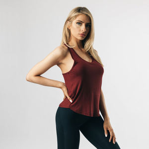 Camiseta básica con cuello redondo OEM 100% algodón XS camisetas sin mangas para damas Chaleco de mujer suave costilla personalizado para ropa de gimnasio - Product Image 2