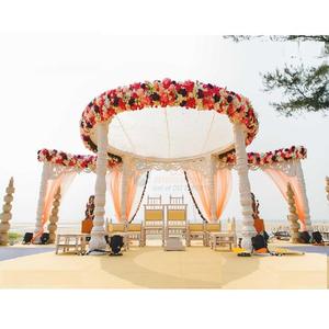 ตกแต่งมณฑปงานแต่งงานริมชายหาดสุดหรูหรา ดีไซน์ทันสมัยสีขาว สำหรับจัดงานแต่งงานกลางแจ้งในสหรัฐอเมริกา - Product Image 1