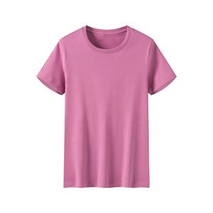 T-shirt ample en coton biologique pour femme, haut décontracté à manches courtes, bas prix - Product Image 2