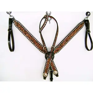 西方headstall & 胸甲手工雕刻仿古成品