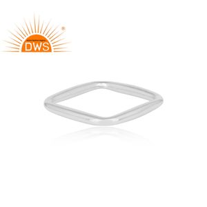 Anillo Rectangular hecho a mano para mujer, joyería fina de Plata de Ley 925 lisa, joyería al por mayor - Product Image 3