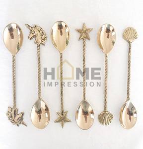 Classique Logo personnalisé couverts couverts en métal plaqué or dessus de table décoration métal aluminium poignées Premium qualité événements cuillères - Product Image 6