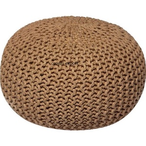 PUF de algodón 100% puro para sala de juegos, taburete redondo marrón para habitación de niños, reposapiés, asiento suave y cómodo para comedor - Product Image 1