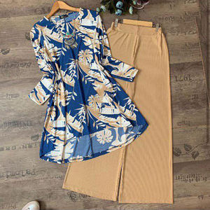 Kurtis กางเกงขาสั้นผ้าซาตินผ้าฝ้ายเซ็กซี่สำหรับสุภาพสตรีขนาดพิเศษพร้อมเข็มขัดเสื้อพิมพ์ลายพื้นเมืองอินเดีย - Product Image 4