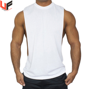 <b>Men's</b> Custom Logo Sleeveless Gym Tank Tops Vest Solid Color Workout Bodybuilding Undershirts OEM Cut off <b>Singlet</b> - Product Image 4