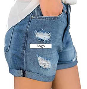 Wholesale Hot Selling Cheap Stock Womens Ripped High <b>Waisted</b> Denim Shorts Stretchy Cuffed <b>Jean</b> Shorts Sourcing From Bangladesh - Product Image 3