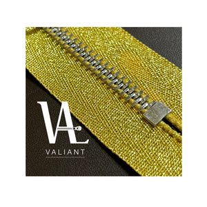 Fermeture éclair métallique dorée à glissière autobloquante, longueur personnalisée, pour vêtements, sacs, chaussures, fabriquée en Chine - Product Image 2