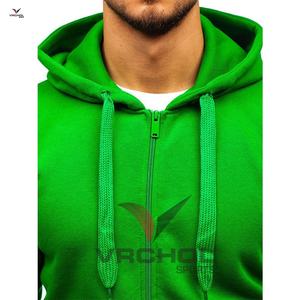 Sudadera con capucha deportiva de lana Polar de algodón de peso pesado Diseño personalizable Cremallera OEM Poliéster Logotipo liso-Patrón impreso Capucha Collar - Product Image 4