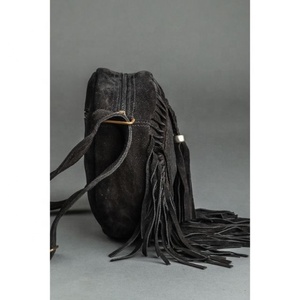 Nouvelle mode sac à bandoulière rond en cuir suédé à franges vente en gros sac à bandoulière bohème pour femmes sac circulaire de style cowgirl cadeau pour elle - Product Image 5