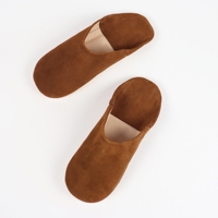 Babouches marocaines de luxe faites à la main en daim camel pour femme, légères, en cuir véritable, tendance, chaudes pour l'intérieur, hiver comme été, pour le régime paleo