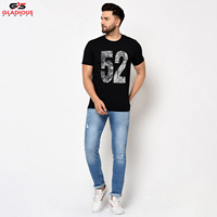 T-shirt à manches courtes 100% coton pour hommes, vente en gros, uni, personnalisé, nouveau Design, col ras du cou, streetwear extérieur, bon marché, noir