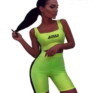 Popular ropa Casual malla reflectante costura ropa deportiva niñas reflectante Fitness traje de Yoga traje - Product Image 1