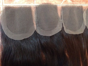 Fermeture de cheveux humains 4 "* 3.5" dentelle droite Remy Vietnam couleur naturelle partie centrale cheveux humains cheveux vietnamiens bruts - Product Image 2