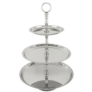 Support à gâteau hexagonal en aluminium gaufré, finition plaquée or, pour mariages, fêtes et autres événements. - Product Image 5