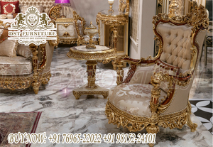 Canapé de salon sculpté lourd de Style classique en bois sculpté à la main meubles de salon de luxe canapé de salon doré de Style Royal - Product Image 3