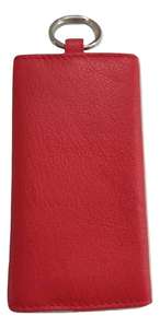 Cuir véritable de style bohème pour organisateur de clés avec fonction RFID broderie décoration doublure en polyester et fermeture de couverture - Product Image 2