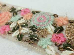 ริบบิ้นผ้าต่วนพิมพ์ลายดอกไม้สวยผ้าคอตตอน100% ความดื้อรั้นสูงสำหรับนักออกแบบเสื้อผ้า - Product Image 3